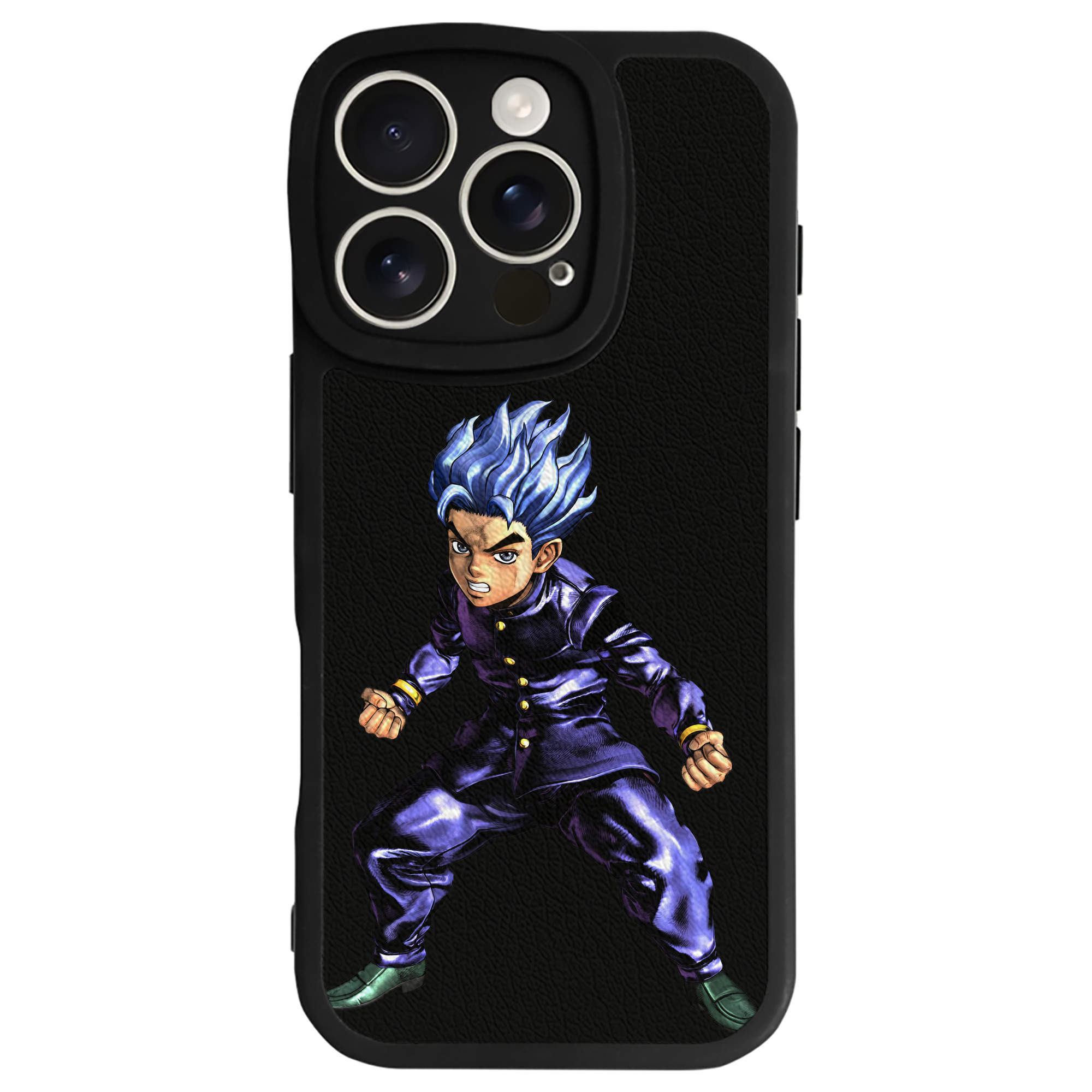 （画像用） ジョジョの奇妙な冒険 広瀨康一 JoJo's Bizarre Adventure Hirose Koichi 【iPhone 16シリーズ対応】シリコンスマホケース（レザー調） 材質：シリコン